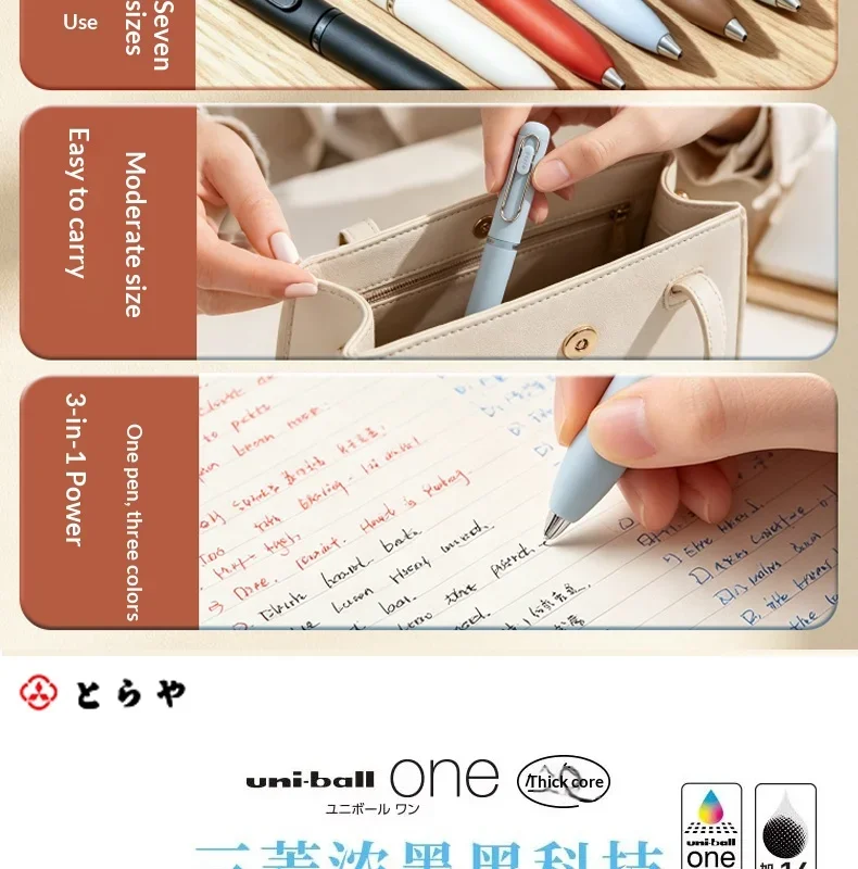 Uni Uniball Pocket Drehkugelschreiber Mini mit dickem Kern, multifunktional, 3-Farben, schnelltrocknend, Signaturstifte, Modulwerkzeuge – Detail 12