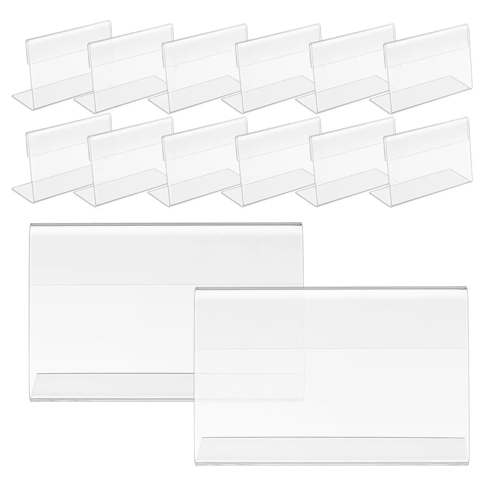 

30 Pcs Display Card Table Sign Slanted Holders Food Label Signs For Buffet Stands Clear Number
