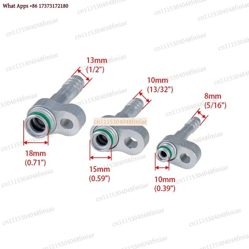 6 8 10 Aluminum Barb Fitting Straight 90 Degree O-Ring for A/C Compressor Accumulator
