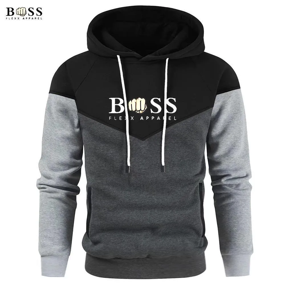 Comfortable men\'s sportswear autumn and winter men\'s hooded sweatshirt BSS FLEXX APPAREL long sleeved hooded street hood