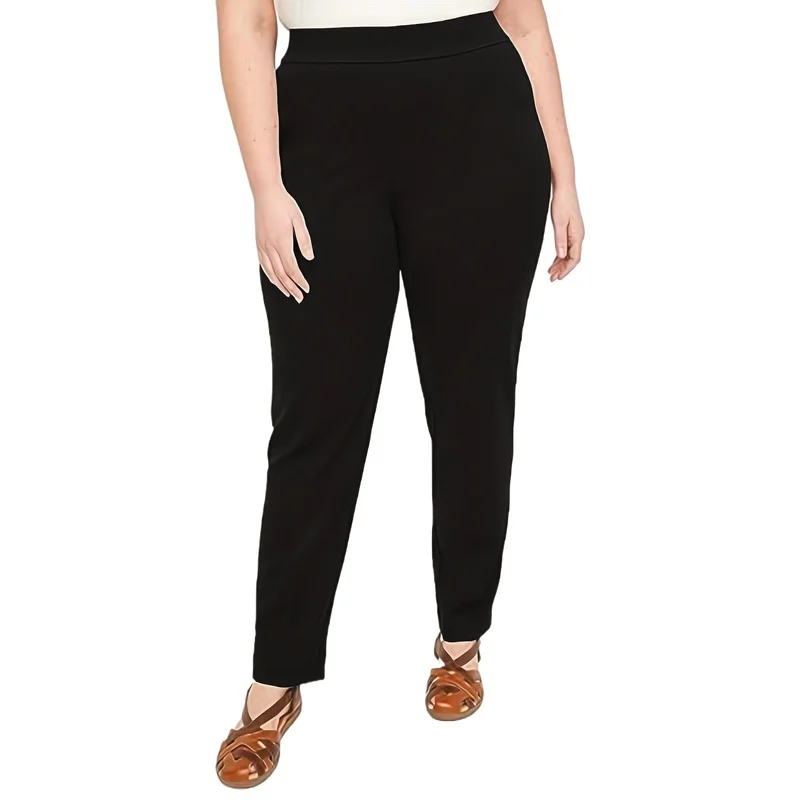 

Модные прямые брюки больших размеров для женщин с эластичной талией 2026