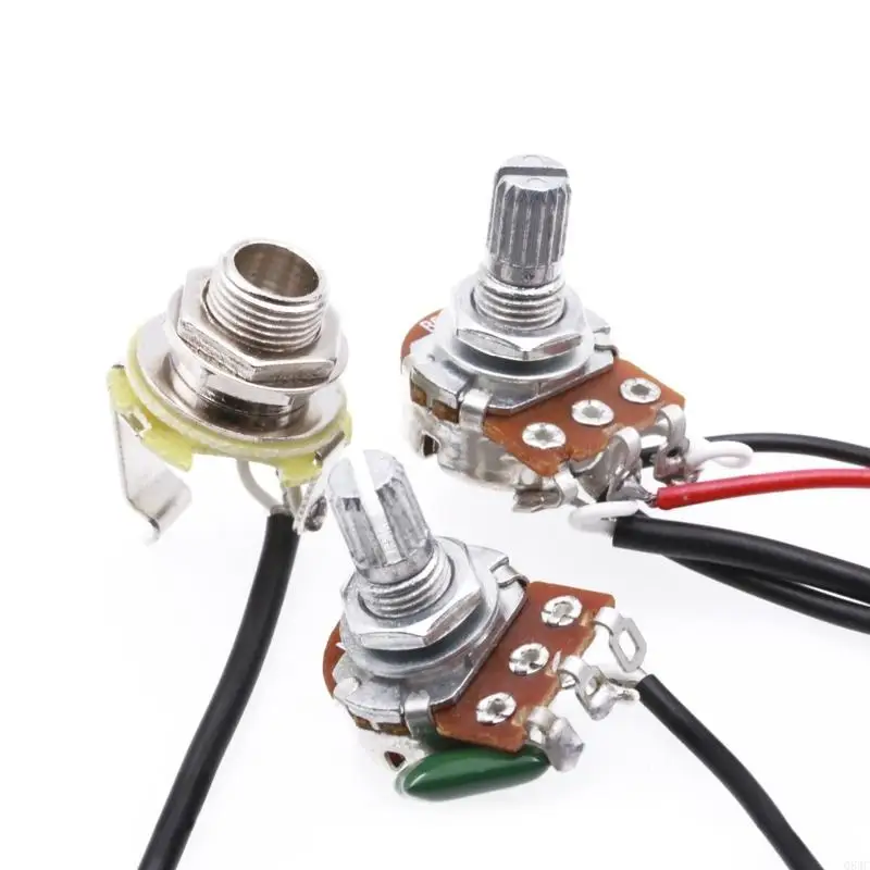 

Q84C Pre-wired 6-String Single Coil Electric Cigar Box Guitar Soundhole Pickups KIt Harness with Volume and Tone Knobs Pots