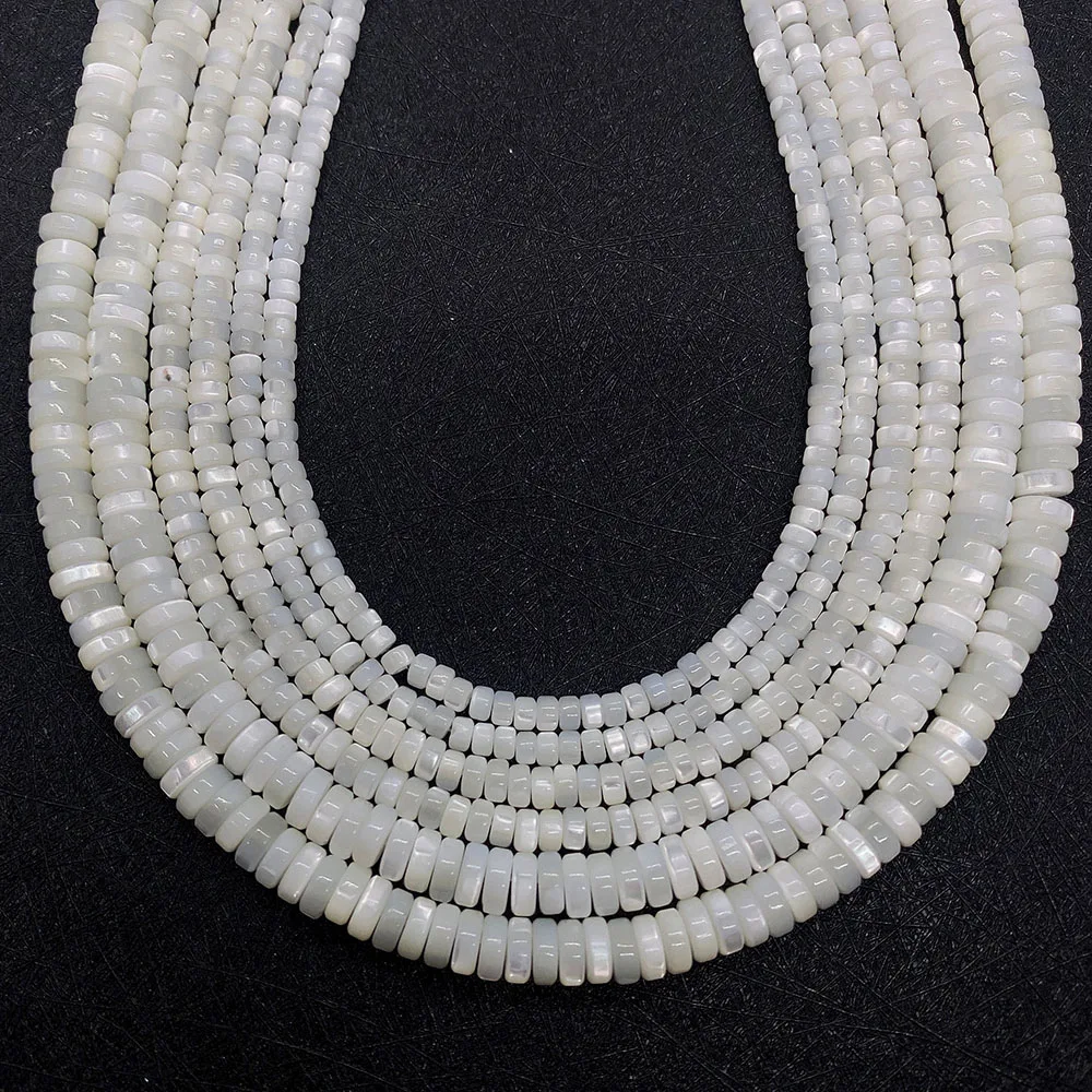 2x3mm Natural Shell Beads Cylindrical Mother of Pearl Shell Loose Spacer Beads for Making Jewelry Bracelet Accessories Wholesale