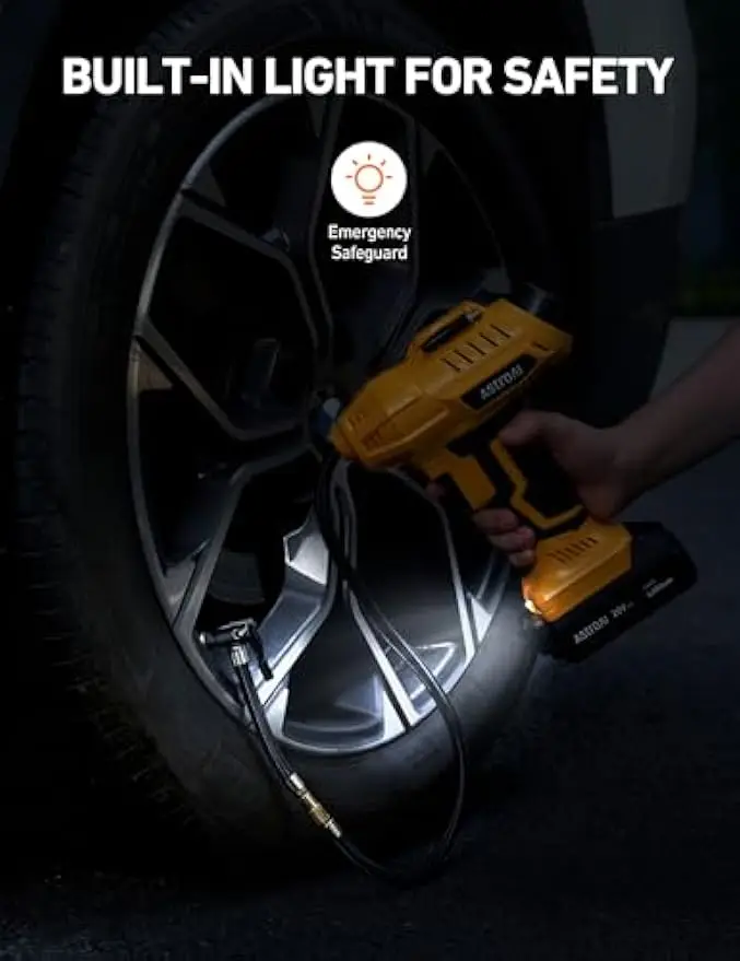 Compressore d'aria per gonfiaggio pneumatici senza fili 20V 160PSI portatile con indicatore digitale per auto motocicli