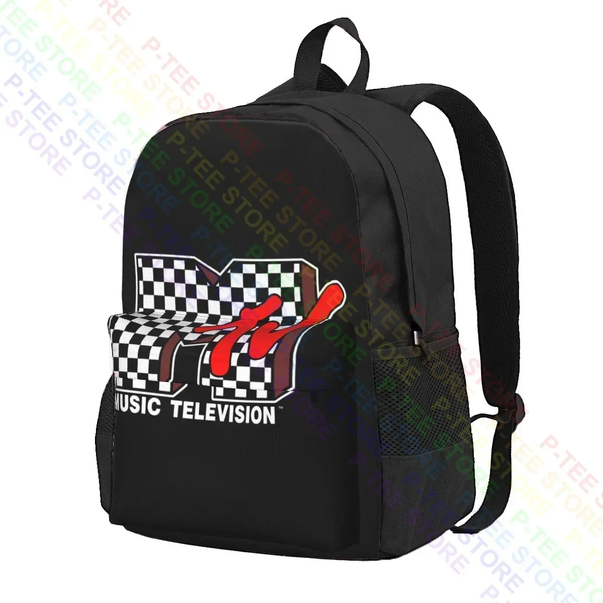 Mtv Music Television Checkered Red 80S 90S Large Capacity Backpack Newest Schoolbag Sports Bag Clothes Backpacks