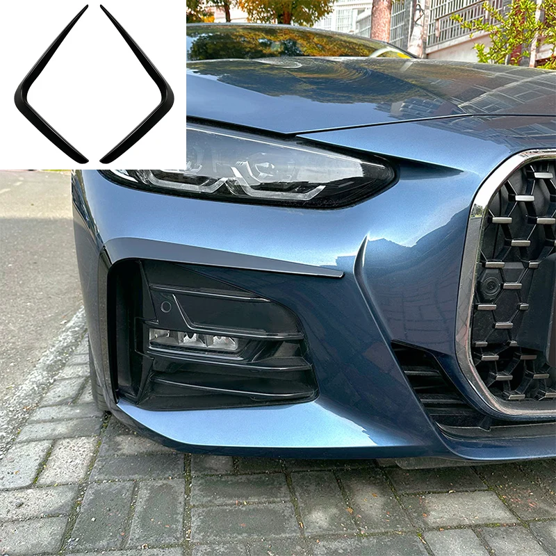 

Car Stickers Front Canards Bumper Spoiler Lip Fog Light Trim Body Kit For BMW 4 series G22 G23 G26 M Sport 2020 2021 2022 2023