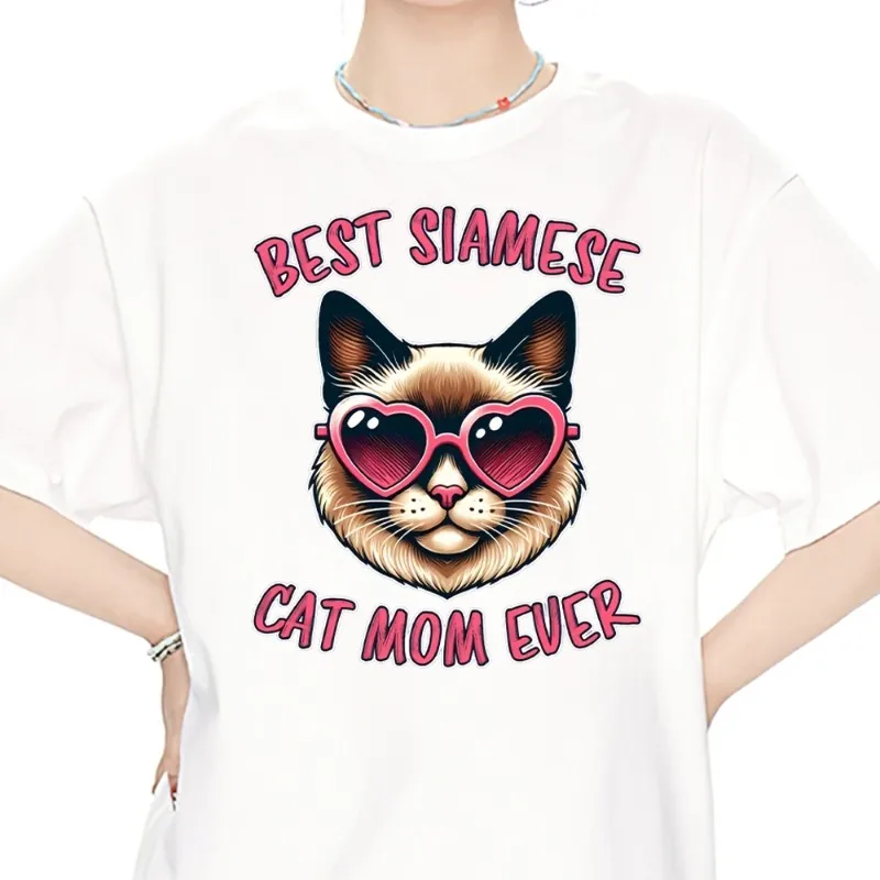 Siamkatze Spruch Siamkatze Mama T Shirt Men Couple Combination Clothes Short Sleeve Collar Fashion Women Cotton