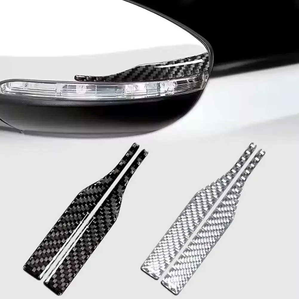 2 piezas de protección para el borde del espejo retrovisor del coche, tiras anticolisión ligeras con textura, adhesivo antiarañazos, protección contra arañazos para coche