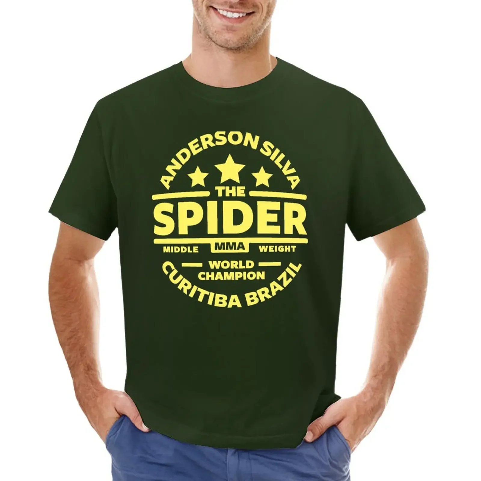 

Anderson Silva T-shirt vintage plus size tops animal prinfor boys t shirts for men