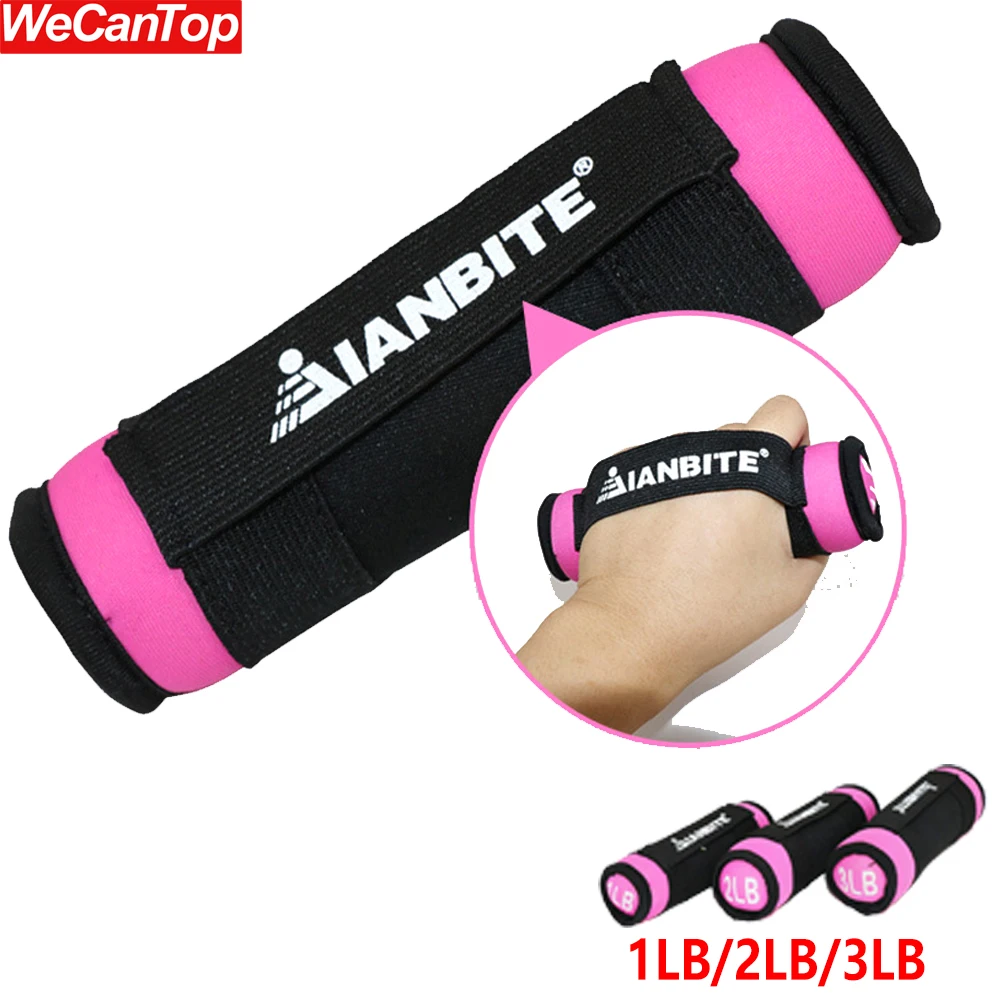 WECANTOP 1 par de pesas de mano para mujeres y hombres, juegos de pesas de mano para caminar con mancuernas suaves con correa de mano - 1LB 2LB 3LB