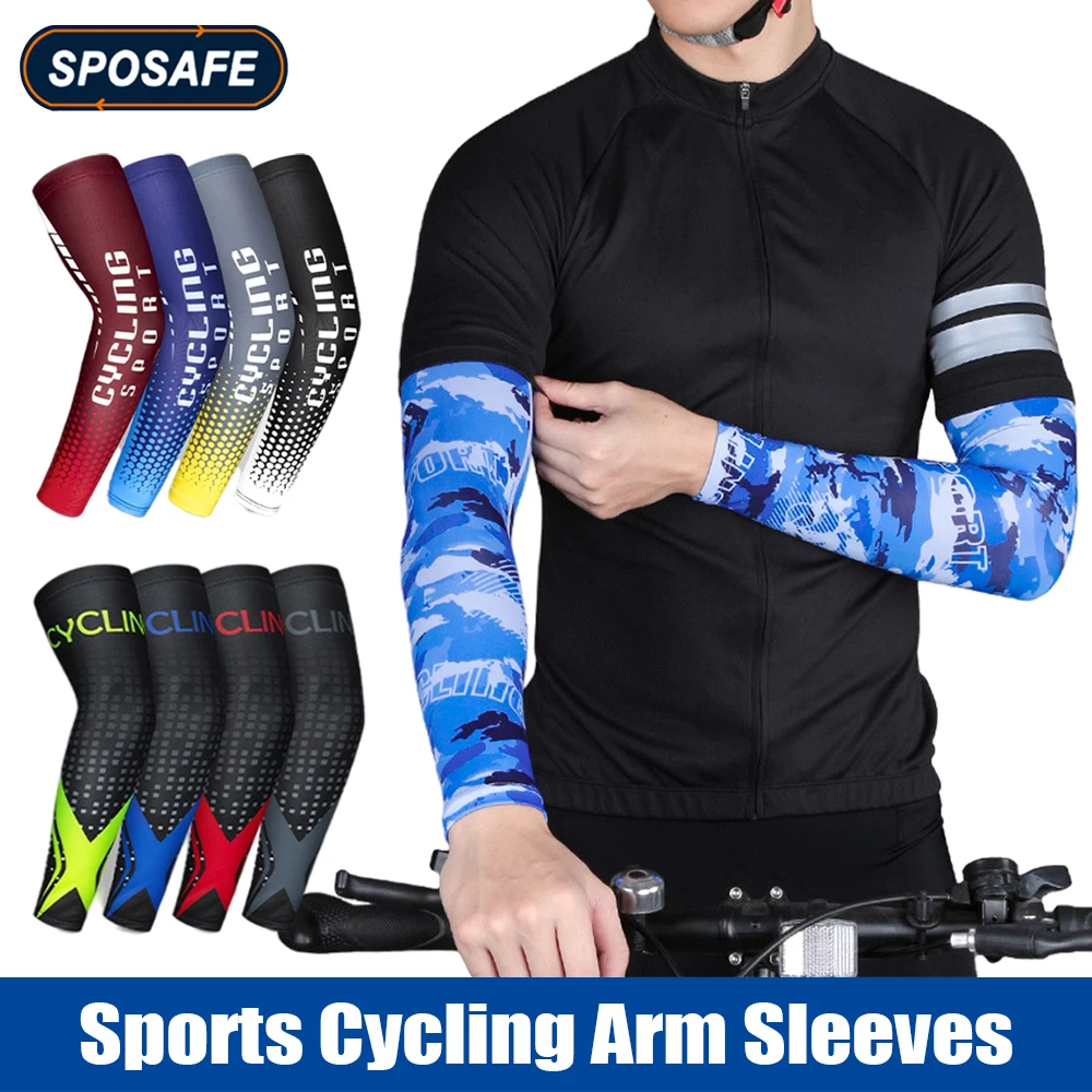 1Pair Anti-UV Compression Arm Sleeves Cooling Breathable Arm Cover for Sport Cycling Running Basketball Football Volleyball