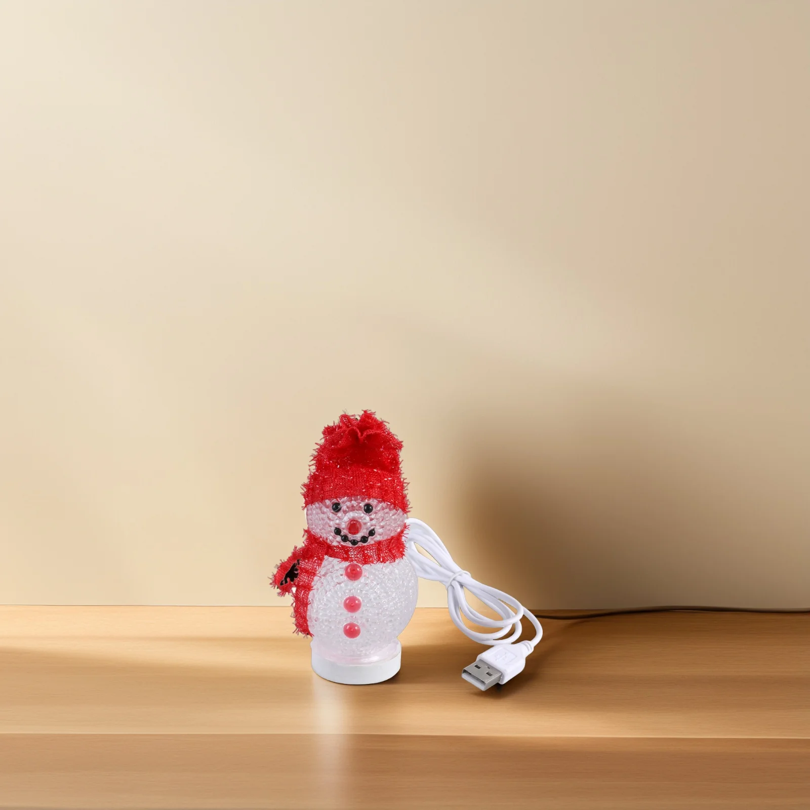 

Christmas Snowman Night Light LED Illuminated Changing USB Lamp for Tabletop Home Office Decor Red Night Light