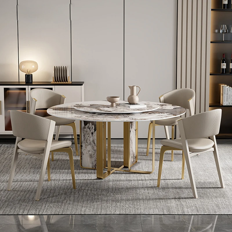 

Modern Chair Marble Round dining table set 6 seater marble top modern dining tables and chair set