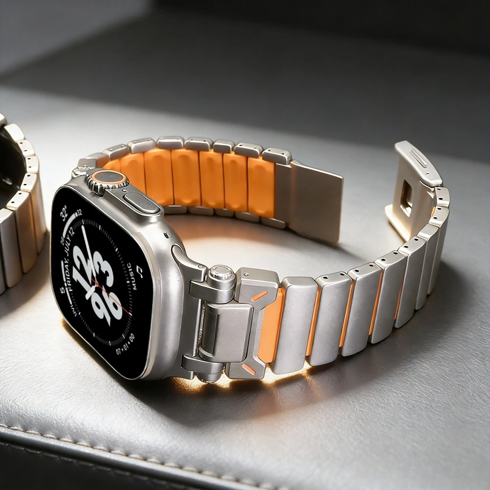 

Титановый ремешок для Apple Watch Ultra 3 2 1 49 мм, Series 11 10 46 мм, металлический браслет для iWatch 9 8 7 45 мм, 6 5 4 SE 44 мм