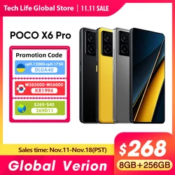 Smartphone POCO X6 Pro 5G versión Global, 2024 