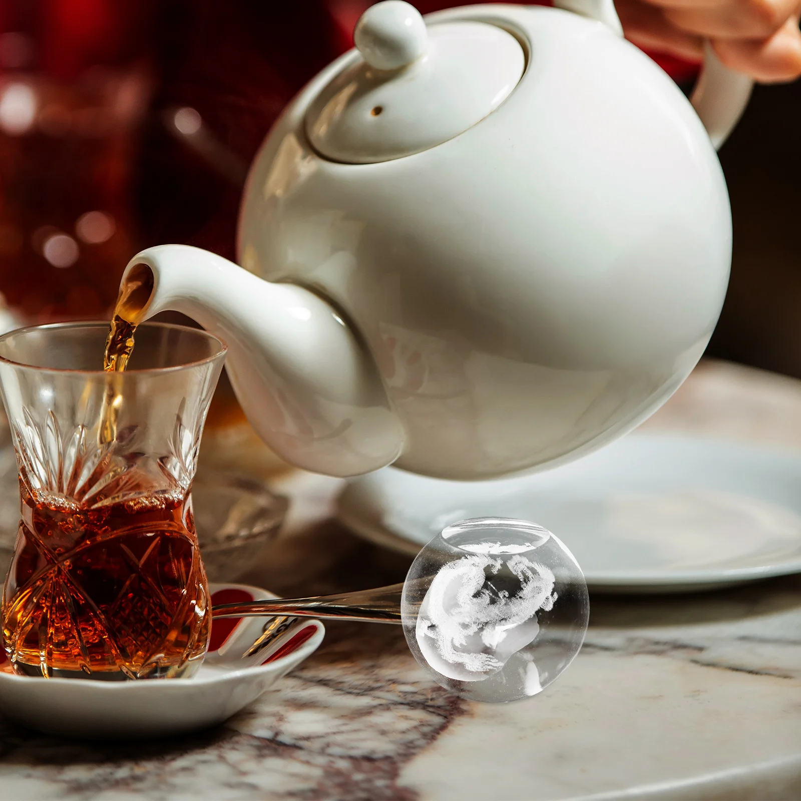 

Clear Teapot Lid Organizer Pot Lid Stand High Transparency Glossy Tea Ceremony Accessory Delicate Craftsmanship Lightweight