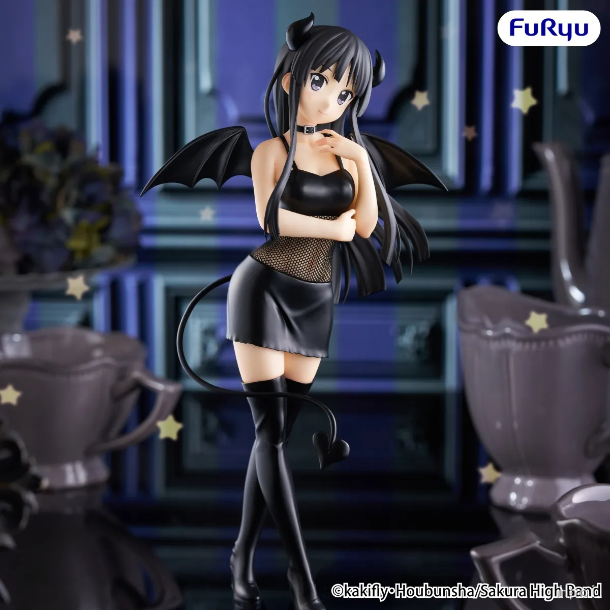 100% origineel FuRyu BiCute Dark K ON Mio Akiyama, voorgelakte, statische verzamelfiguur, anime-personage, beeld voor op het bureau, ideaal als cadeau.