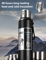600/1500ml Portable Vacuum Flask Large Capacity Cold Thermal Thermos Tumbler Stainless Steel Insulation Flask Pot Travel Mug