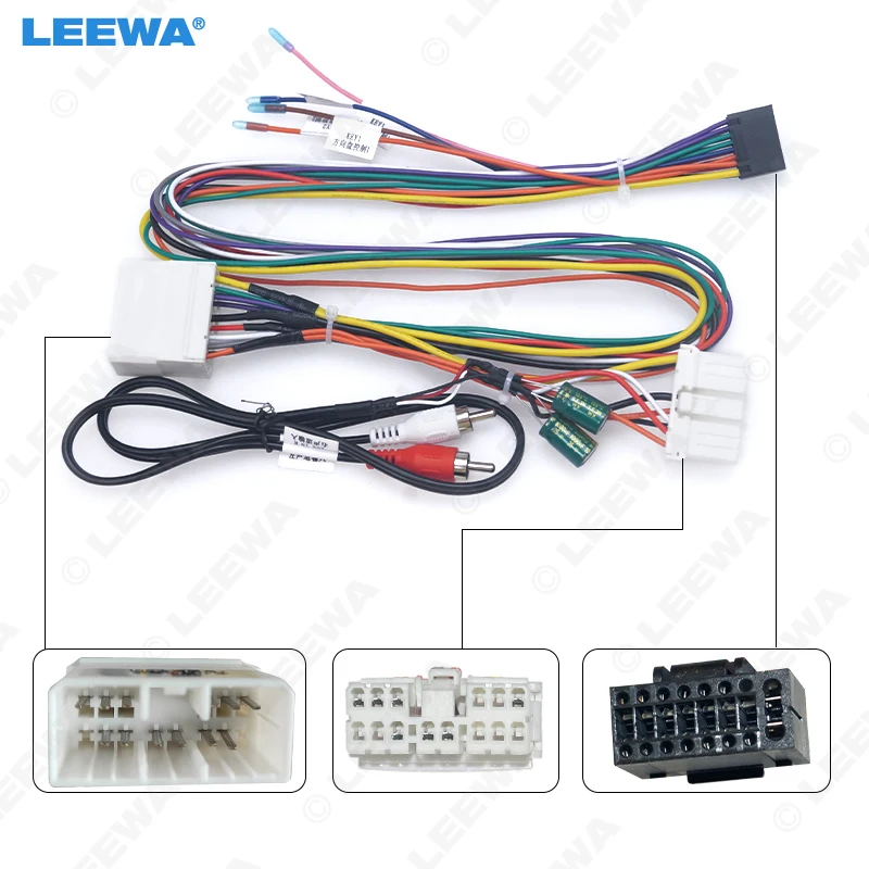 

LEEWA Car 16pin Audio Wiring Harness With Canbus Box For Mitsubishi Pajero 4X4 Aftermarket Stereo Installation Wire Adapter