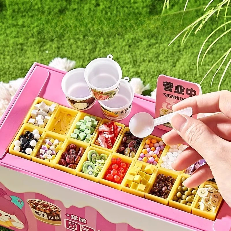 미니 DIY 디저트 공예 키트 놀이 설탕 예술 소녀를위한 장식 장난감 매달려 크리 에이 티브 역할 놀이 생일 선물 비 식용