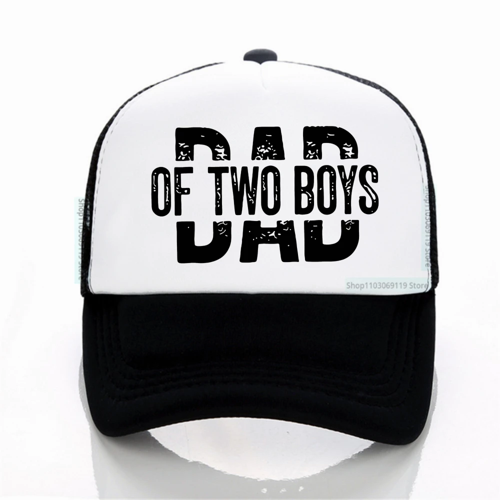 

Dad of Two Boys Print Baseball Cap Adjustable Net breathable hats Fashion Father's Day Gift