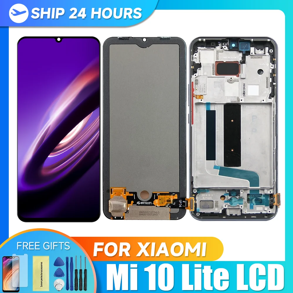 6.57\'\' Mi 10 Lite Display For Xiaomi Mi10 Lite Lcd Display Touch Screen Digitizer Assembly For Mi 10Lite Lcd M2002J9G 5G