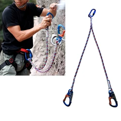 22kn Via Ferrata Lanyard Easy Rider Braided Prusik Cord Loop Sewn Eye To Eye with 30 KN Climbing Carabiner