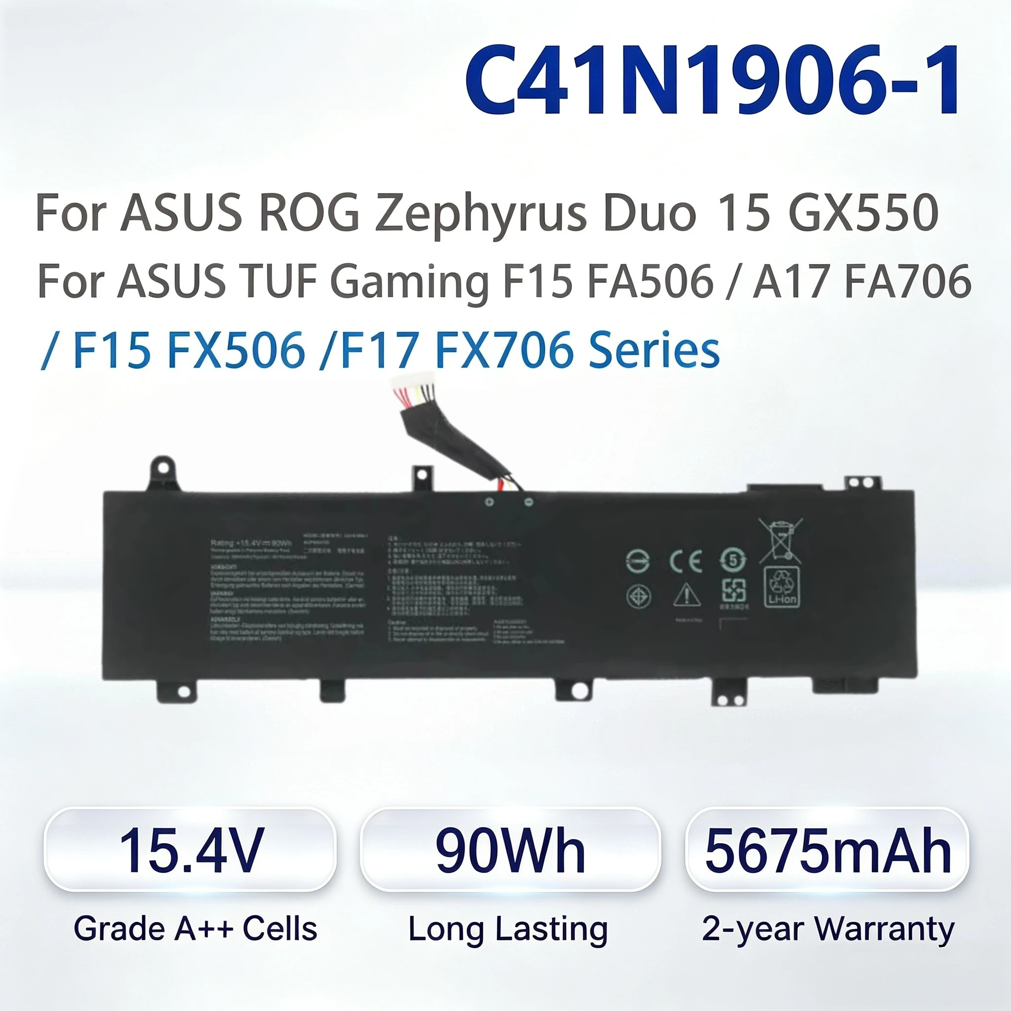 Factory Direct C41N1906-1 Laptop Battery For ASUS TUF Gaming A15 FA506 A17 FA706 F15 FX506 F17 FX706 Series Notebook Battery