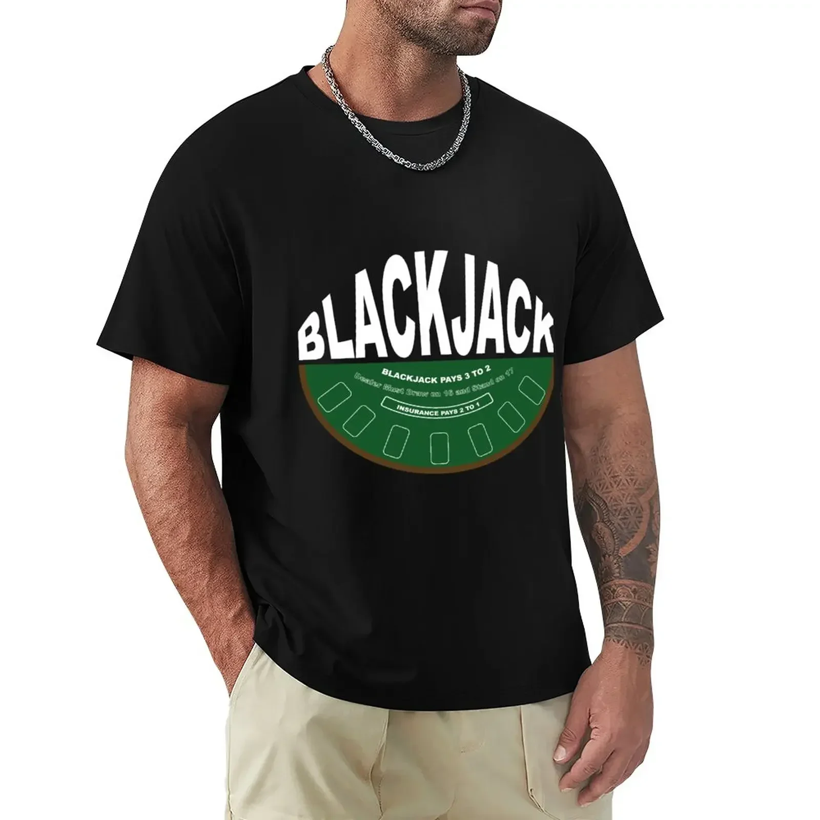 blackjack casino T-Shirt boys animal print graphics t shirts for men cotton