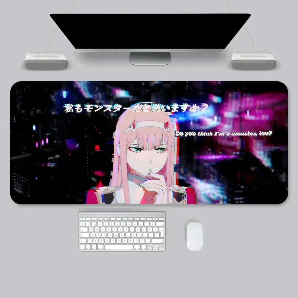 Darling in The Franxx 02 Mousepad High Quality Computer Accessories Large Gaming Mouse Keyboard Mat LockEdge Thickened Desk Pad