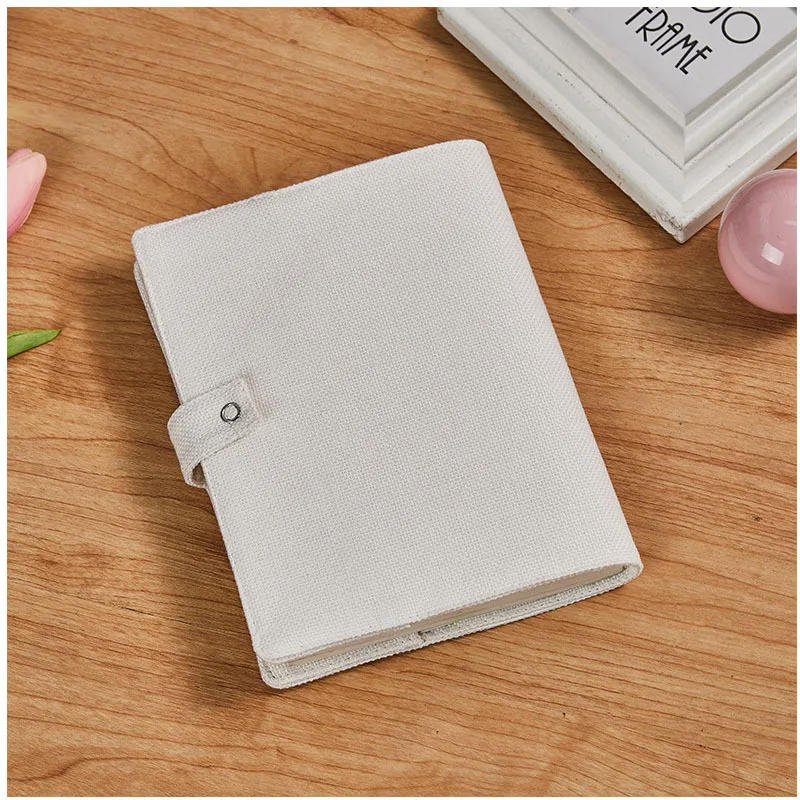 20 Sets A5 Linen Cotton Cover for Journals Sublimation Blank Notebook Cover for Customization with Button Closure Creative Gift