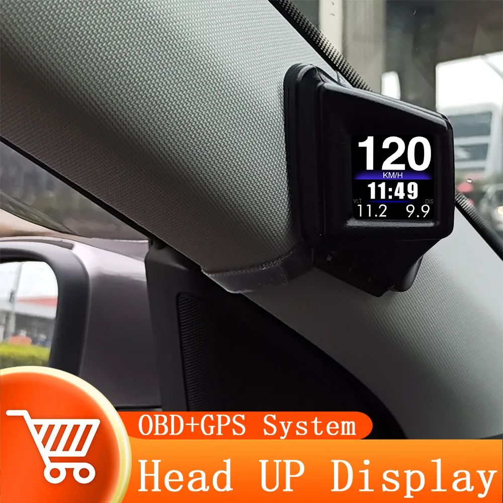 HUD OBD2+GPS On-board Computer Head up Display Car tachometer Turbo Oil Pressure Water Temp GPS Speedometer For Gasoline Car 