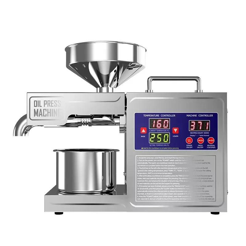 DIVEDEER 820W Automatic Stainless Steel Oil Press  Intelligent Temperature Control Cold And Hot Oil Extraction Sesame Coconut