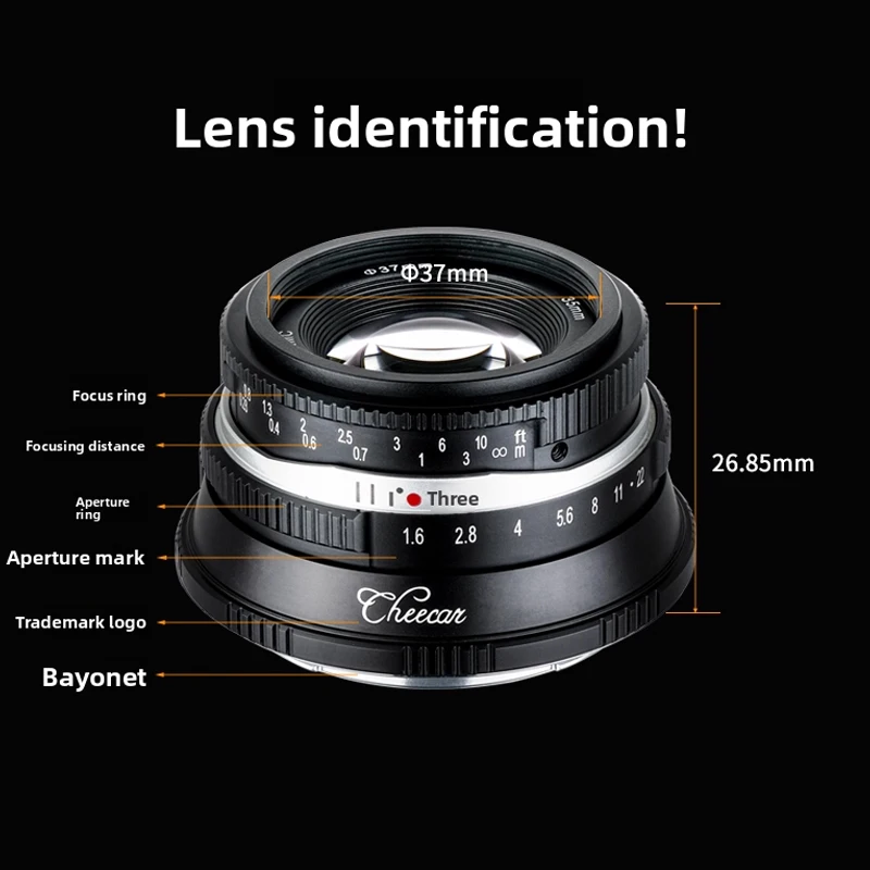 Cheecar 35 مللي متر F1.6 II Aps-C عدسة قطعة فحم الكوك الذهبي صورة مشهد فلور ستار المسار التصوير الفوتوغرافي لسوني E CanonEF-M فوجي X