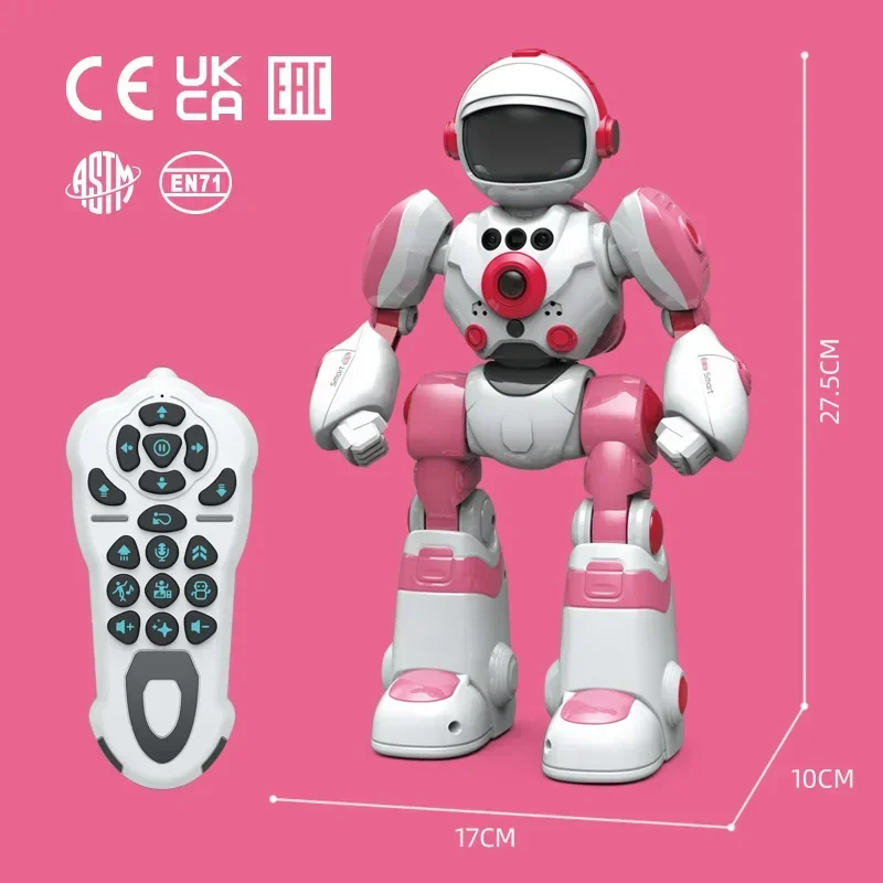 Robot Intelligent RC, enregistrement vocal avec lumières, programmation, télécommande, musique, danse, jouet électrique pour enfants, cadeau