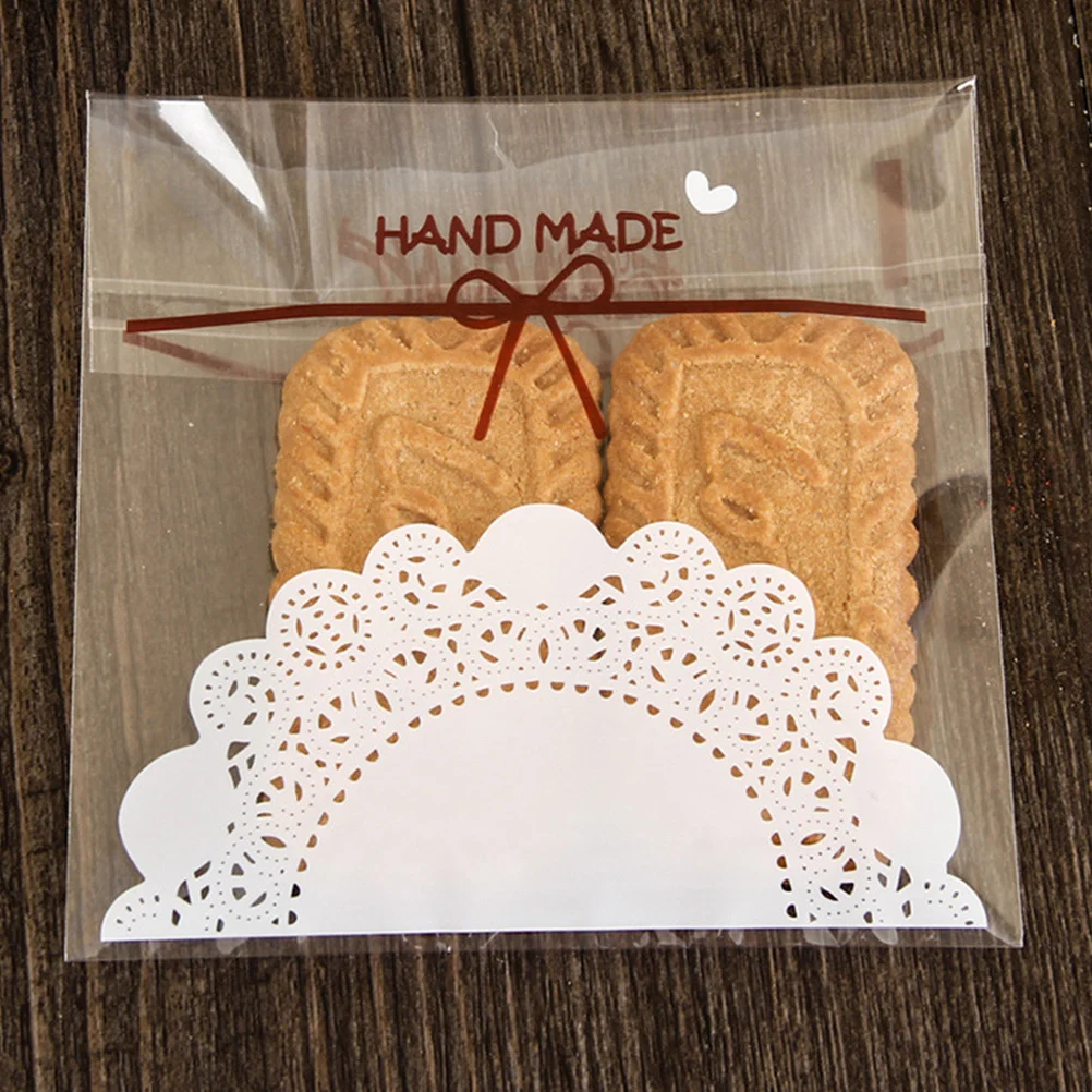 

500Pcs Self Seal Bags Transparent Food Storage Pouches for Small Business Biscuits Candy Chocolate Lollipops Seal Bags