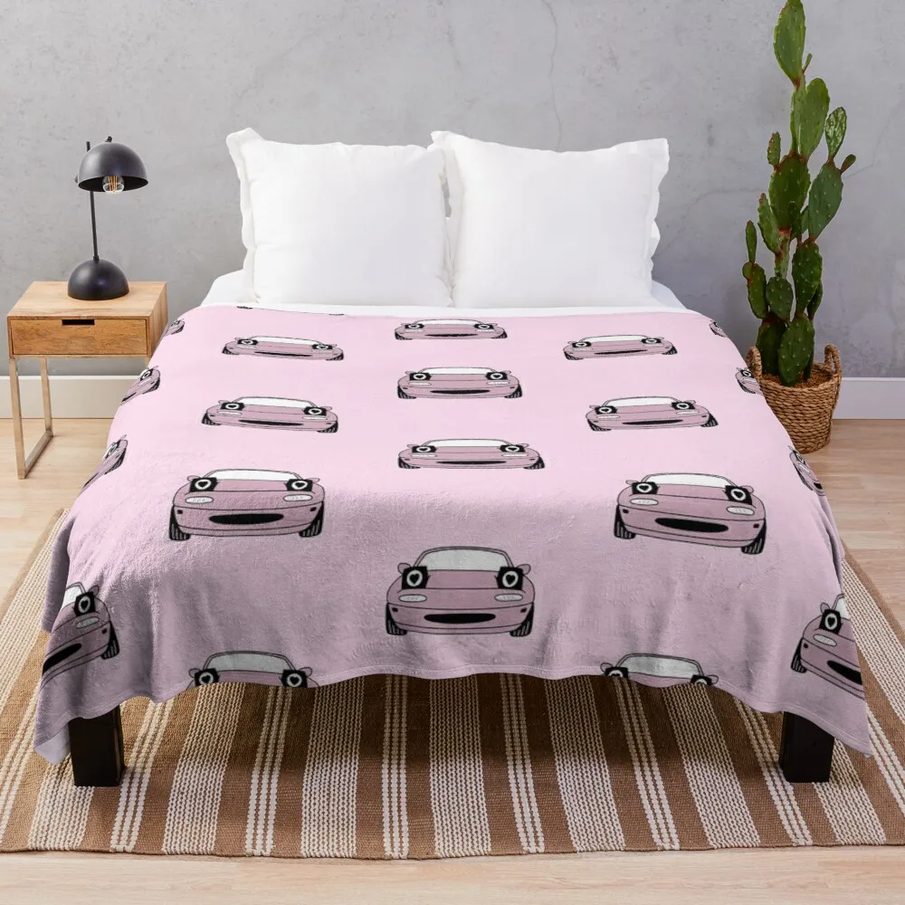 

heart eyes miata pink Throw Blanket Decorative Sofa Blankets