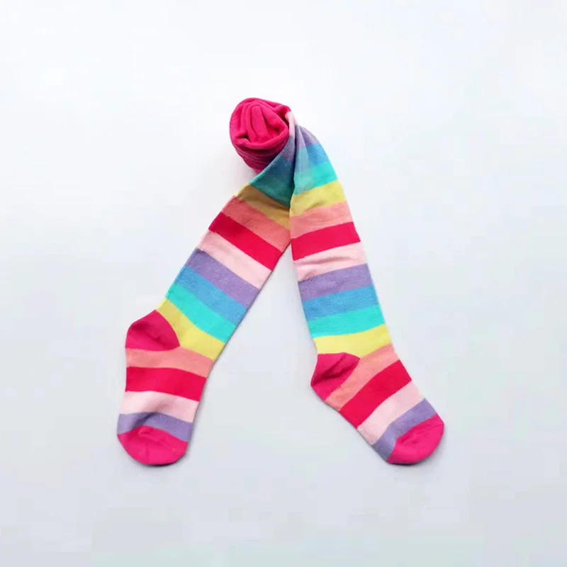 2024 New Spring Girls Color Stripe Tights Kids Stockings Autumn Baby Girl Clothes Tights for Girls Striped Pantyhose
