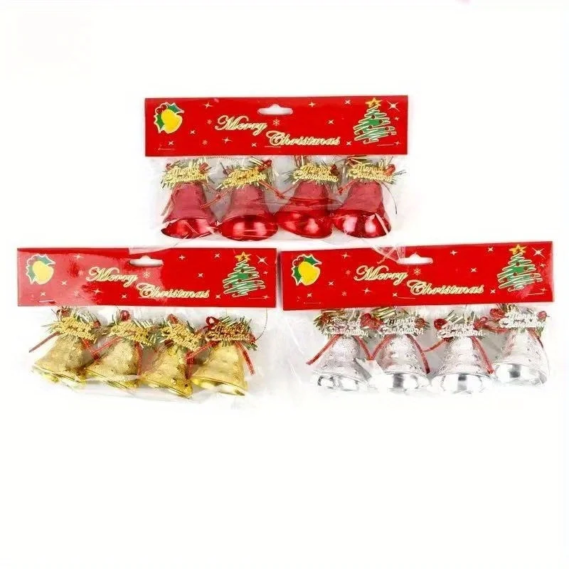 

Christmas Bell Ornaments - Plastic Electroplated Tree Pendants for Holiday Decor & Party Supplies