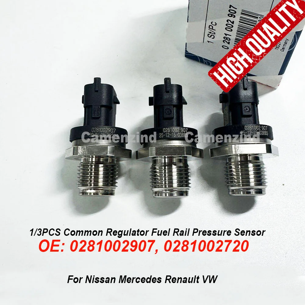 

1/3PCS 0281002907 0281002720 0281002834 0281002920 Common Regulator Fuel Rail Pressure Sensor For Nissan Mercedes Renault VW