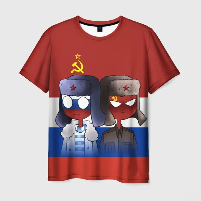 New Vintage CCCP Russian Men\'s 3D Printed T-Shirts Fashion USSR Soviet Union Pattern Short Sleeve Tee shirt Street Tops Clothing