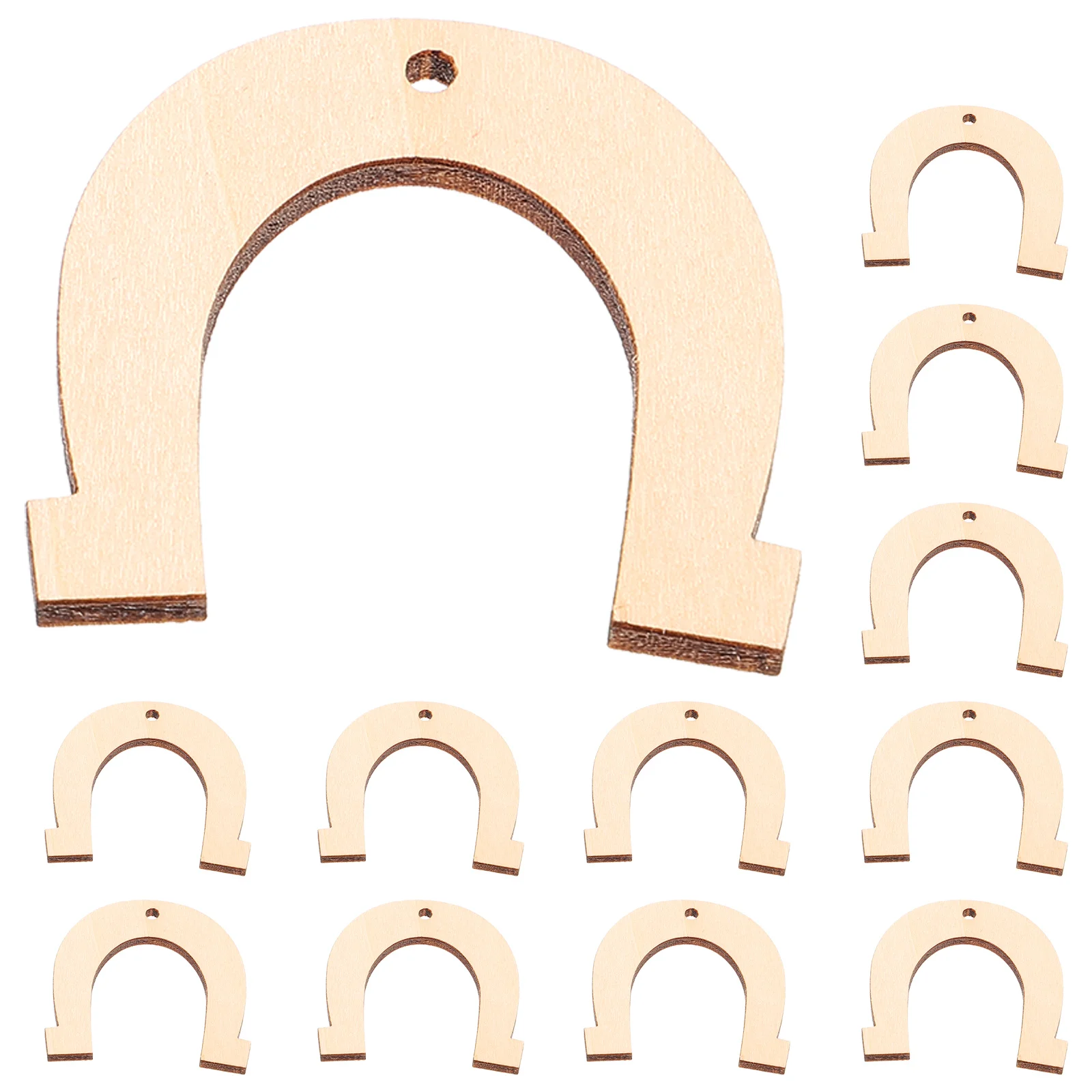 

20pcs Horseshoe Shaped Wood Slices Wooden Crafts Unfinished Blank Chips Graffiti Decorations Painting Accessories for Kids