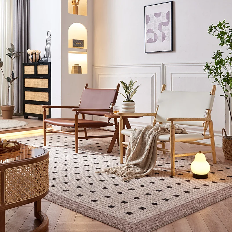 

Nordic saddle leather solid wood sofa chair wabi wind living room simple hotel homestay leisure chair ash wood lounge chair