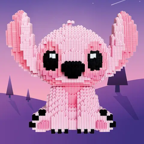 Söta Stygn Byggklossleksaker Små Partikelstenar DIY 3D-Modellmontering Barnens Byggklossleksaker Födelsedagspresent 10 best sales Lego Stitch - №5