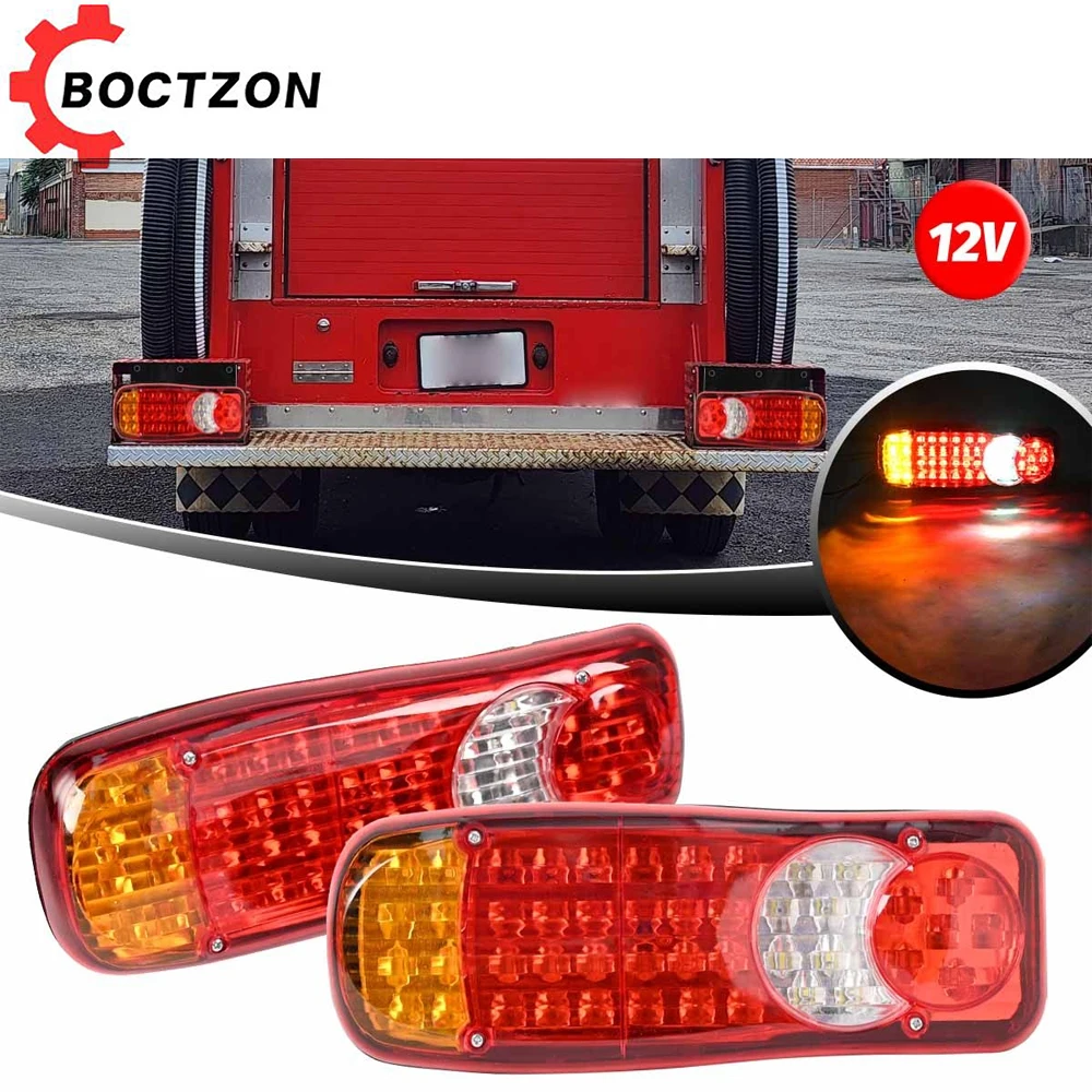 

2PCS 12V 46 LED Car Truck Trailer Rear Tail Light 5 Function Brake Stop Reversing Turn Signal Indicator Running Lamp Caravan