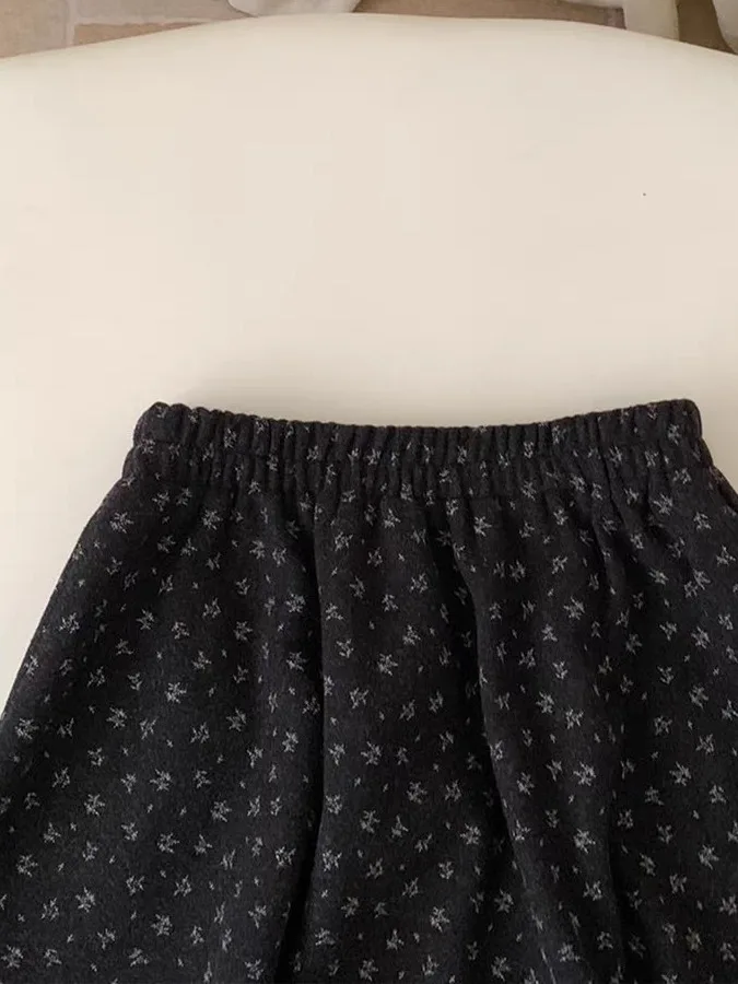 Falda Midi con Estampado Floral para Mujer, Otoño Invierno, Estilo Informal para el Trabajo, Falda Tipo Paraguas, Tul Hinchado, Largo hasta la Rodilla, Primavera Verano