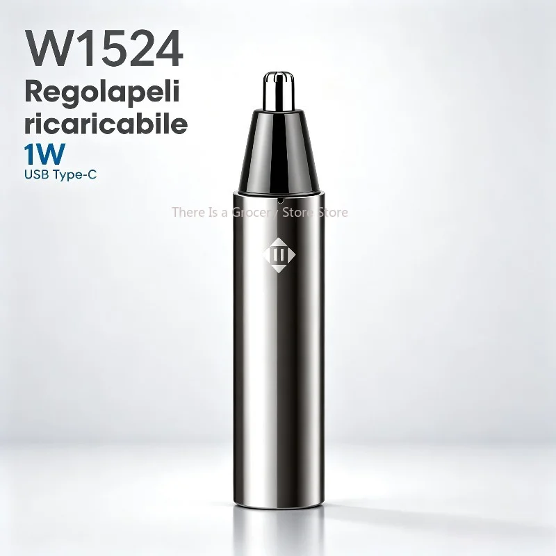 WETECH Tagliapeli per Naso, 2 Stili Opzionali, Batteria / Ricaricabile USB Type-C, Rimuovi Peli Indolore per Naso, Orecchie e Viso, Testina Lavabile, Tagliapeli per la Cura Personale Maschile W1523