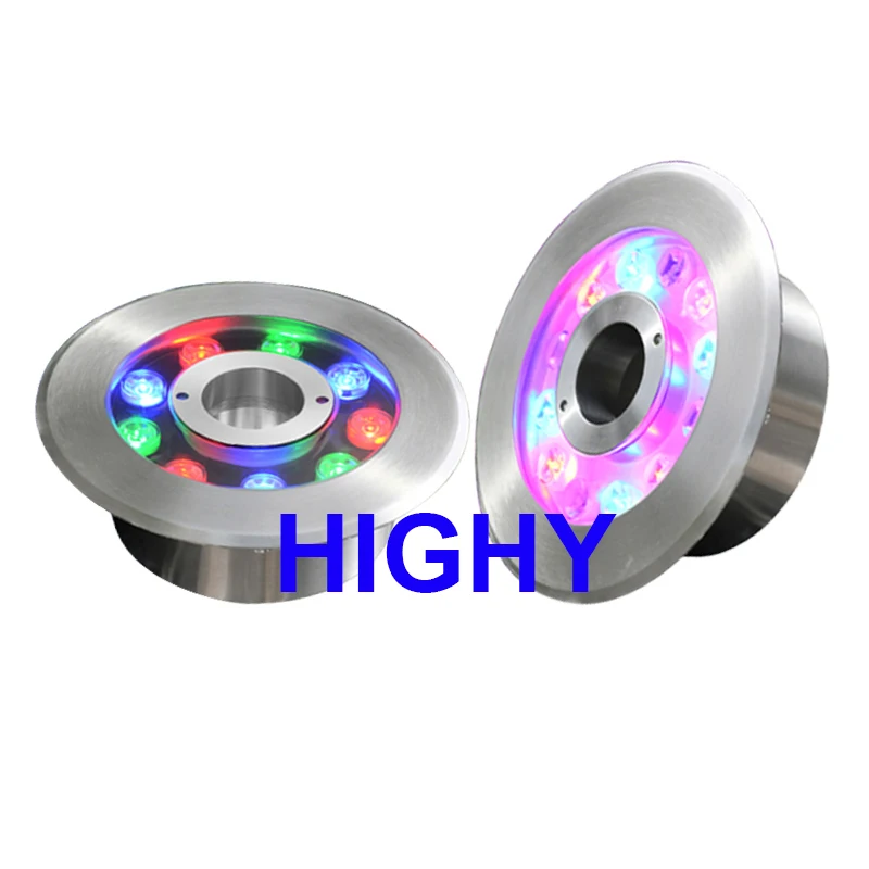 4-wire external control RGB Led fountain light 9W18w Led Pool Light Free DC12V DC24V Underwater Lights Fountains Waterproof Ip68