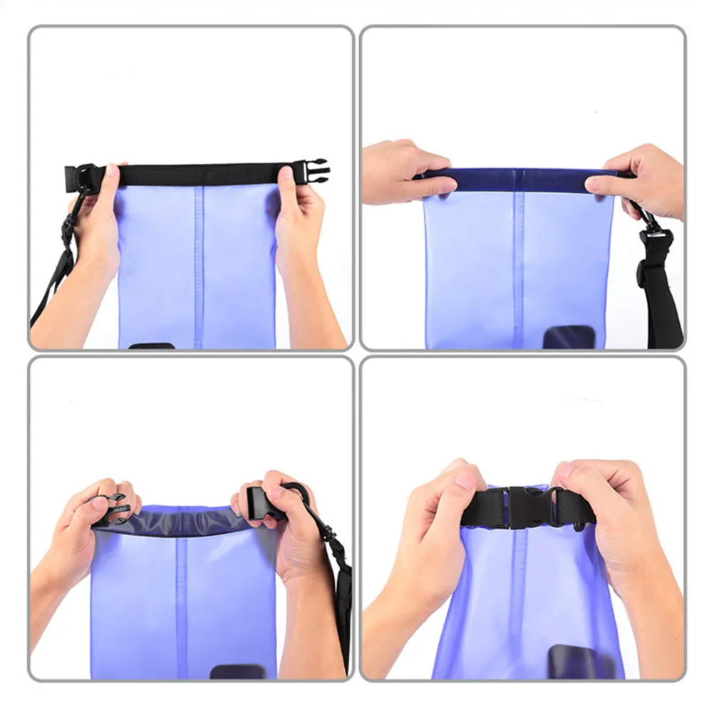 Waterproof Swimming Bag Lightweight Beach Storage Pouch Large Capacity Foldable PVC Material Buckle Design Protect Phone Daily