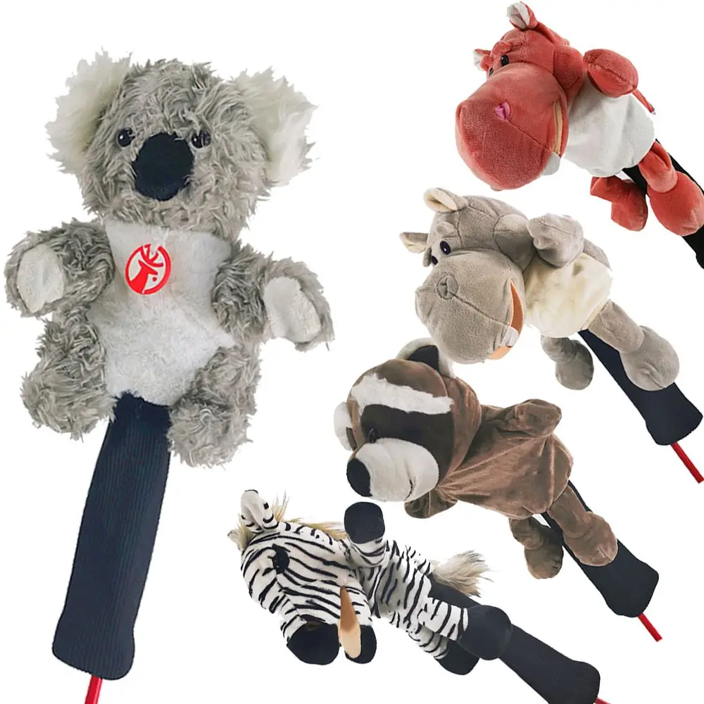 Long Neck Driver Accessories Golf Rod Sleeve Sets Golf Club Head Covers 1/3/5 Fairway Woods Plush Animal Headcover